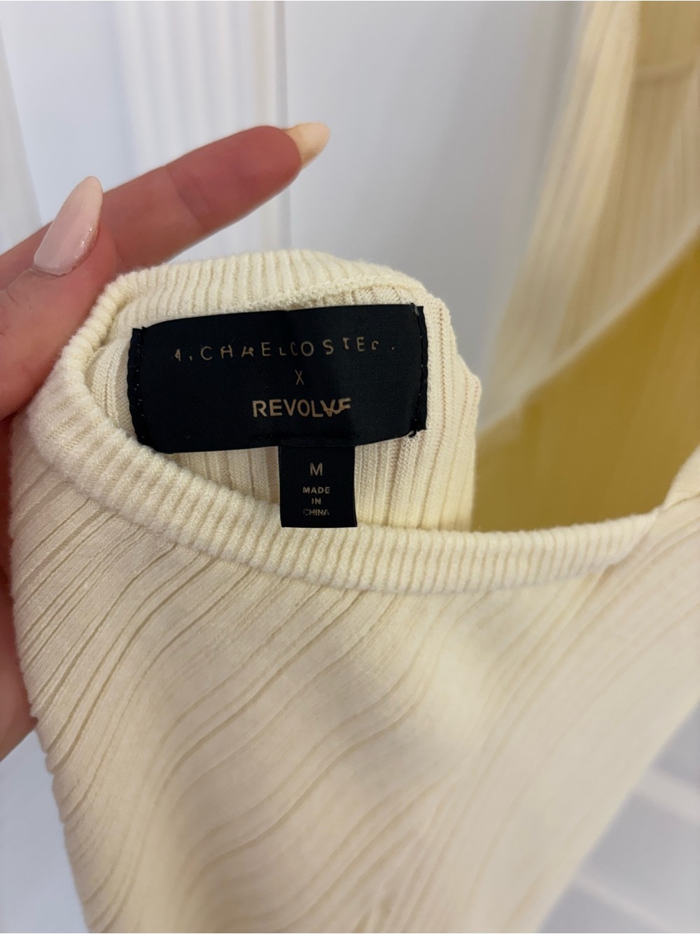 Michael Costello x Revolve Ribbed Knit Dress in Cream - Picture 3 of 3